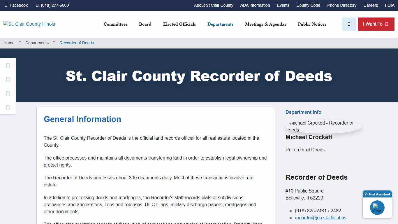 Recorder of Deeds Departments St. Clair
