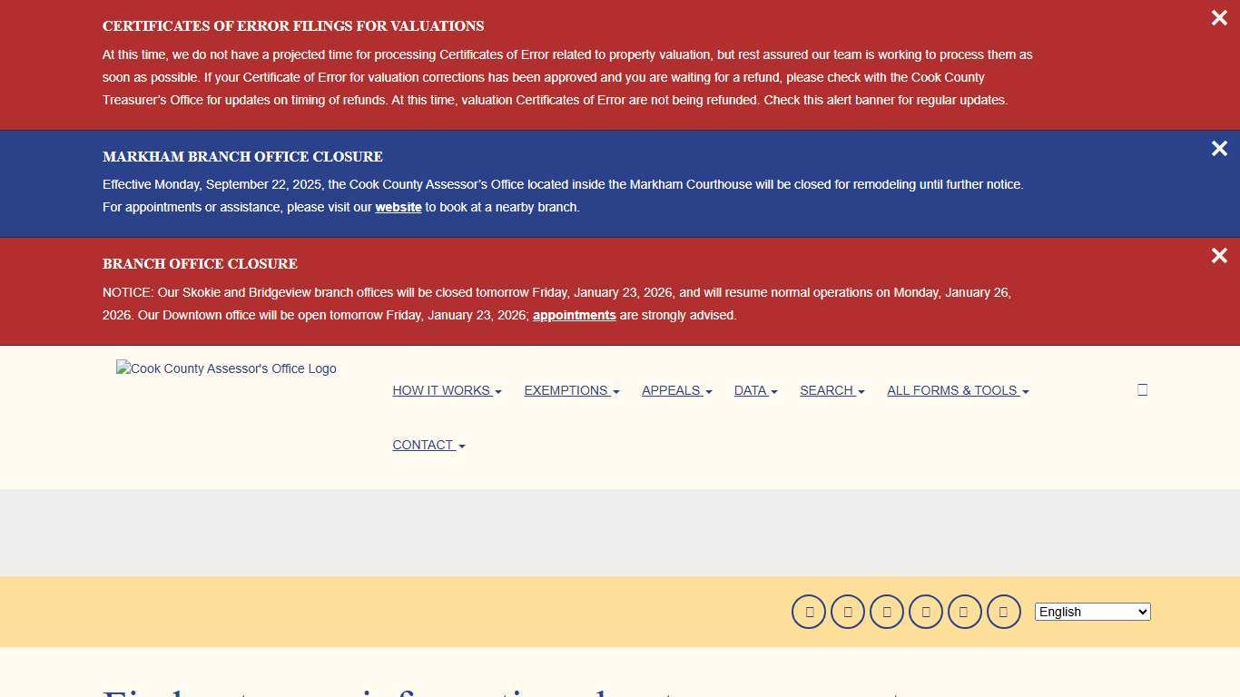 Find out more information about your property Cook County Assessor's Office