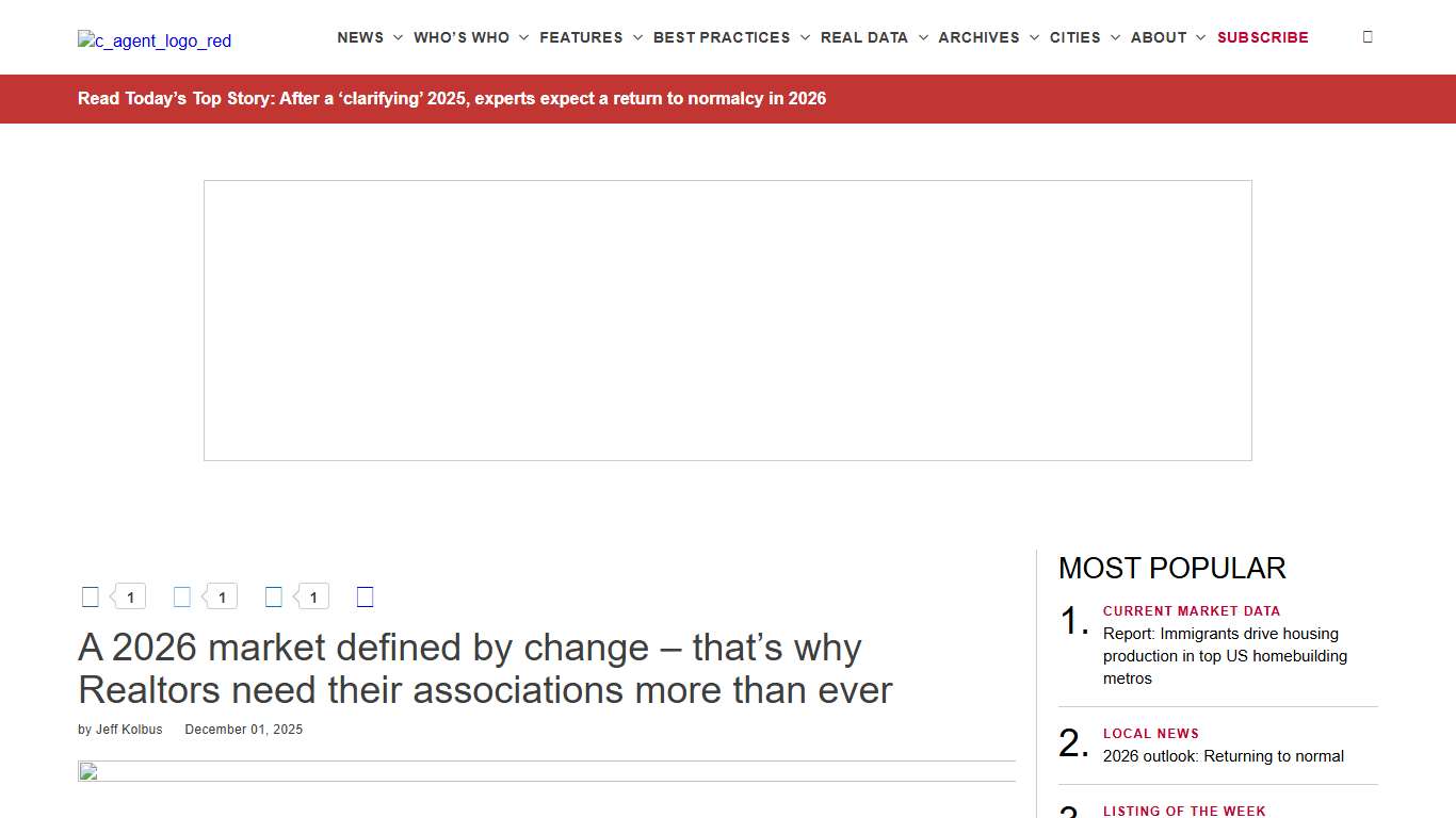 A 2026 market defined by change - that’s why Realtors need their associations more than ever  - Chicago Agent Magazine Association News